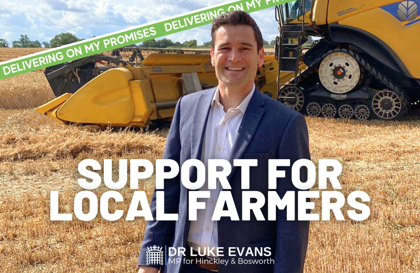 Dr Luke Evans MP Supporting local Farmers