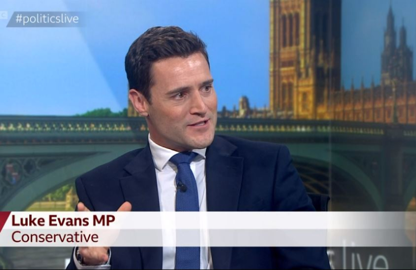 Dr Luke Evans MP on Politics Live