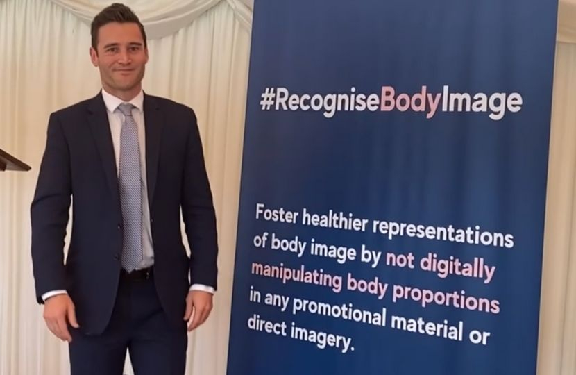 Dr Luke Evans MP at body image event July 2022