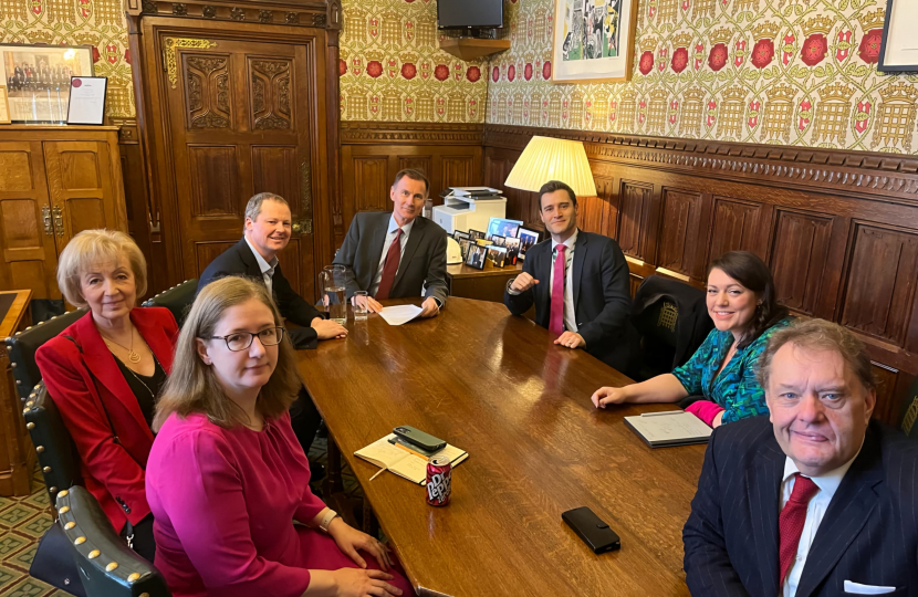 Chancellor Jeremy Hunt, Dr Luke Evans MP and East Midlands MPs