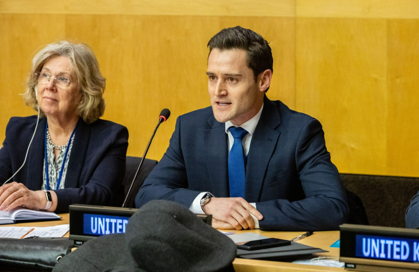 Dr Luke Evans MP speaking at the United Nations 