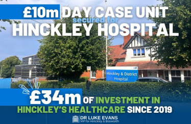 £10m secured for Hinckley & District Hospital