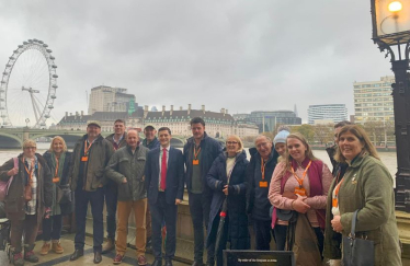 Dr Luke Evans MP with local farmers in Westminster 